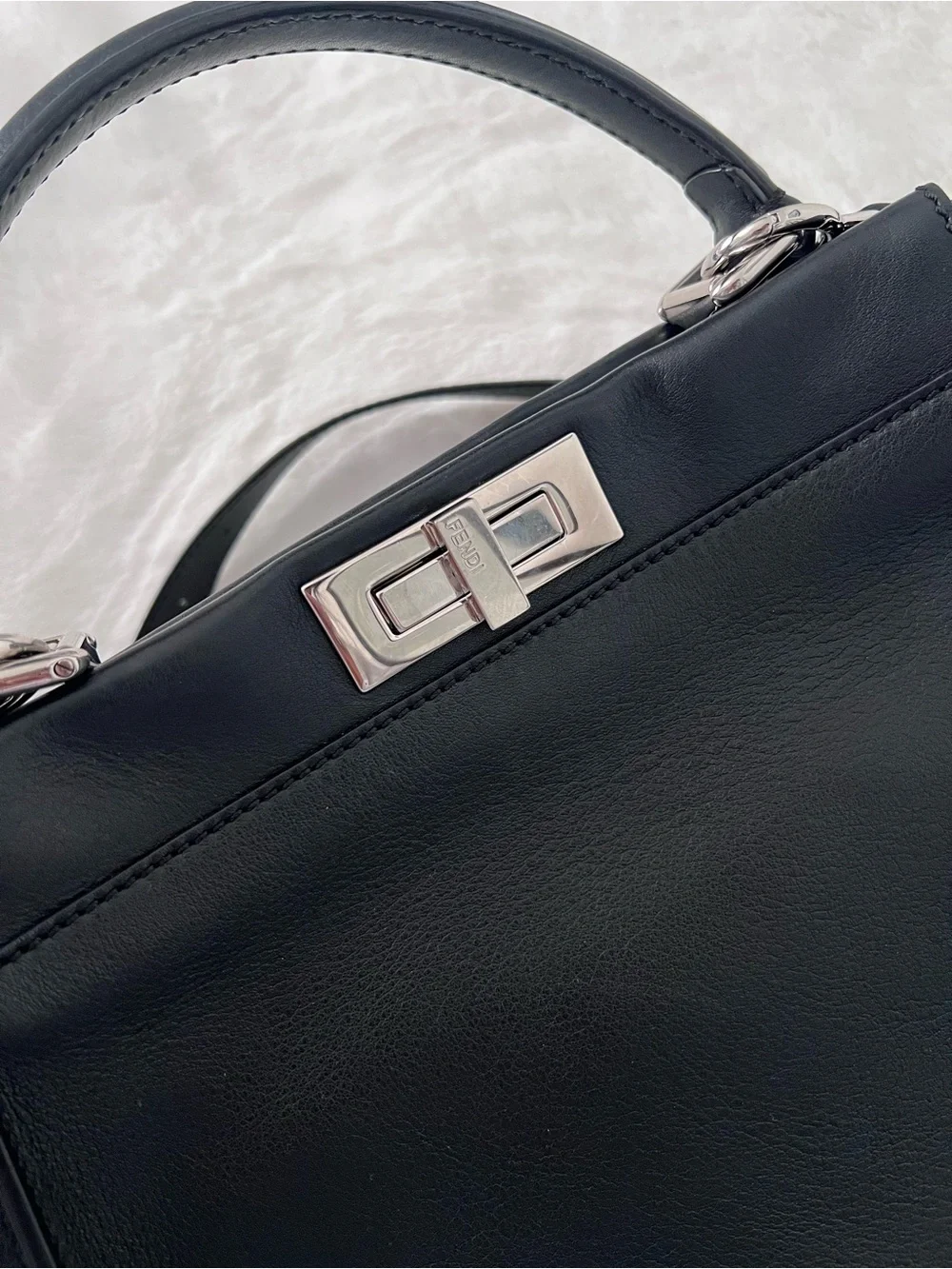 FENDI Bag, Fendi Peekaboo with Detachable Strap, Silver Hardware